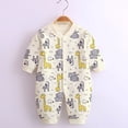 thumbnail image 2 of Fall/Winter Clothes, HVOBBTY Kid's Fashion Long Sleeve Soft Romper, Child Printing Born Button-Neck Long Sleeved Long Rompers Yellow 59, 2 of 4