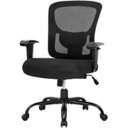 BestOffice Big and Tall Office Chair, 400 Lbs Ergonomic Mesh, Lumbar Support and Adjustable Armrest Wide Seat Rolling Swivel Task for Home, Black