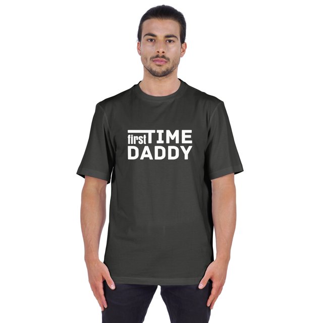 Inkmeso T-Shirt à Manches Courtes pour Homme avec Imprimé Graphique « First Time Daddy », Chandail Jersey pour Papa