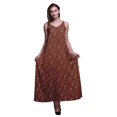 thumbnail image 1 of Bimba Rayon Bird Ladies Printed Backless Spaghetti Strap Long Maxi Evening Party Dress-Large, 1 of 1