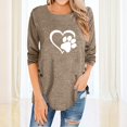 thumbnail image 2 of Fridja Womens O-Neck Irregular Button Long Sleeve Print Casual Top Blouse, 2 of 5