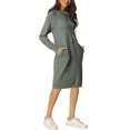 thumbnail image 4 of INSPIRE CHIC Chandail Molletonné Décontracté pour Femme à Enfiler, Manches Longues, Robe Midi à Capuche avec Poches, P Gris, 4 of 7