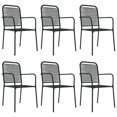 thumbnail image 2 of vidaXL 7 Piece Garden Dining Set Black Cotton Rope and Steel, 2 of 5