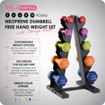 thumbnail image 2 of HolaHatha 2, 3, 5, 8, and 10 Pound Neoprene Dumbbell Weight Set with Rack, 2 of 12