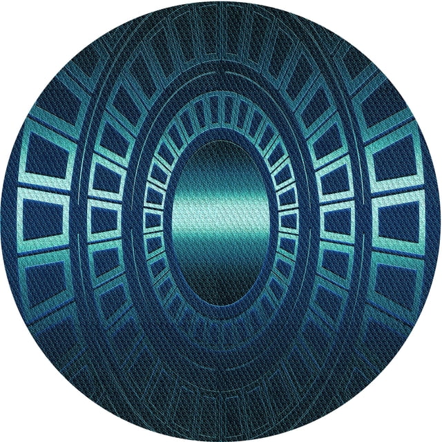 Ahgly Company Tapis d'Intérieur Lavable en Machine Carré Bleu Transitionnel, 3 Pieds Carré