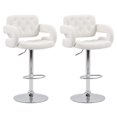 thumbnail image 1 of Tabouret de bar réglable en hauteur avec accoudoirs Blanc Ensemble de 2, 1 of 9