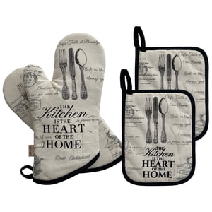 GREVY Quilted CottonHeat Resistant Oven Mitts Pot Holders with Pocket for Cooking or Baking Set of 4
