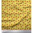 thumbnail image 1 of Soimoi Poly Georgette Fabric Leaves & Poppy Floral Printed Fabric 1 Yard 52 Inch Wide, 1 of 6