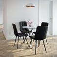 thumbnail image 1 of CorLiving Eliana 5-Piece Compact Round Dining Table Set for 4 | Small Round Kitchen and Dining Room Table with 4 Velvet Chairs | Ideal Circle Breakfast and Dinner Table Set, 1 of 9