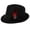 Black, variant on Men's Women' Felt Feather Fedora Hat Vintage Panama Trilby Hat - Black, as described