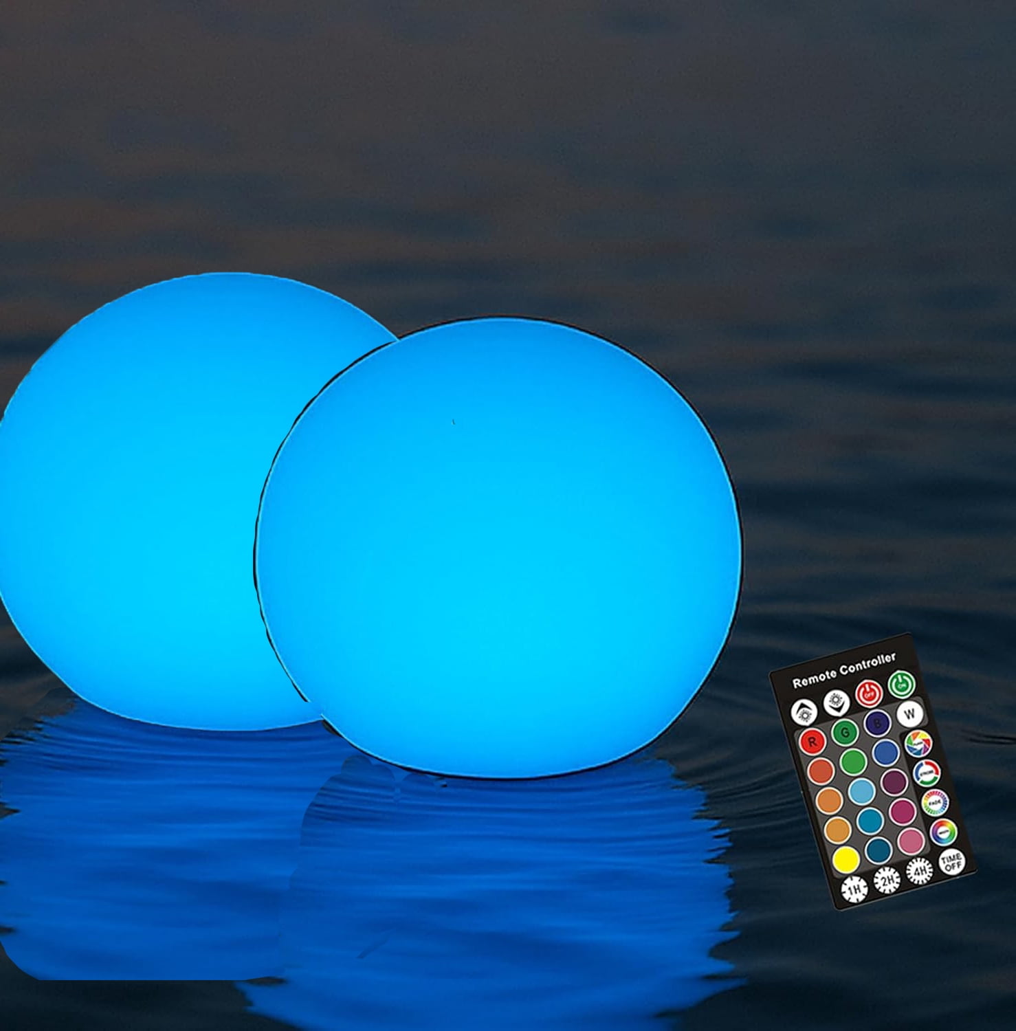 Led Color Changing Keyboard 2 packs 4-Inch LED Ball Light with Remote, 16-Color Changing ...
