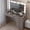 Grey, variant on Ktaxon Large Makeup Vanity, Vanity Table Set w/ Visible Glass Top w/ Charging Station, White