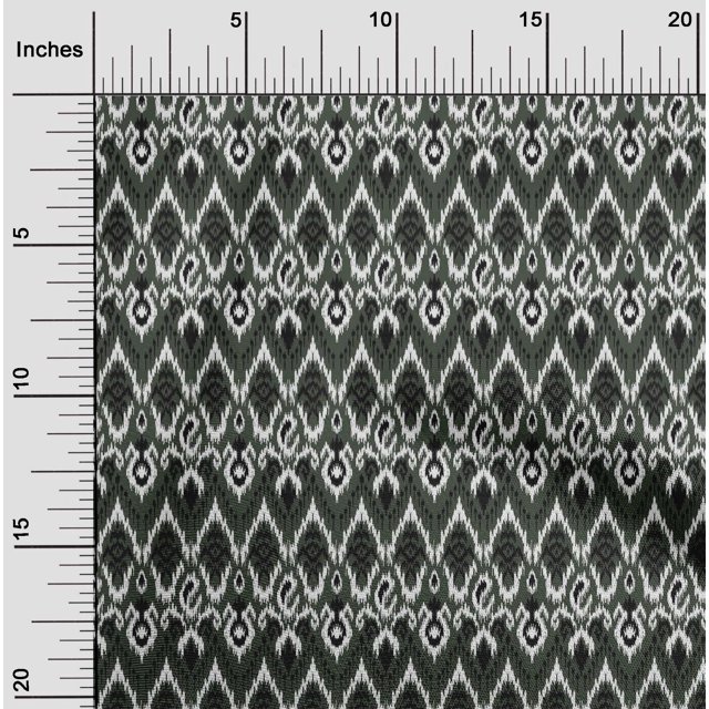 oneOone Georgette Viscose Fabric Paisley & Chevron Ikat Print Sewing Fabric BTY 42 Inch Wide