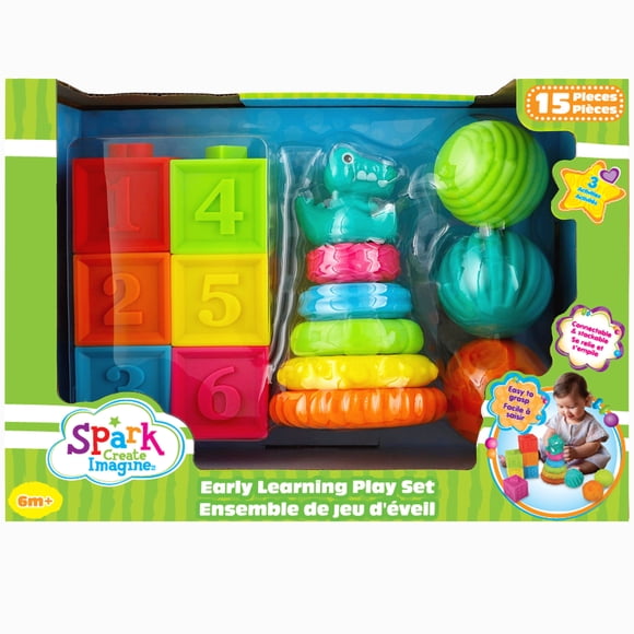 Spark créer imaginez pile sensorielle et apprendre Set enfants tout-petits 3 en 1 Playset, 6 Mos+