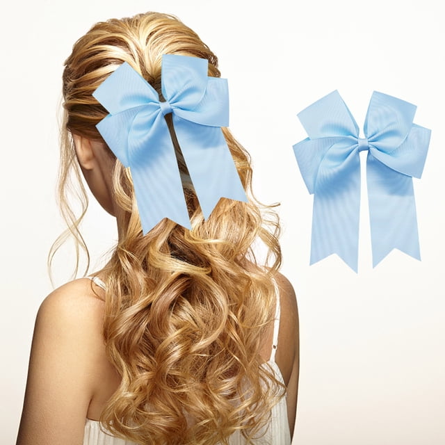 Iumwxz 6-inch Ribbed Satin Fishtail Double Layered Ribbon Bow Hair Clip For Children's Hair Accessories Hair Clip