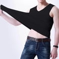thumbnail image 4 of LOVZFMLL Tank Tops for Men's Pullover Solid Color T-shirt Outdoor Elastic Tight Without Marksr Solid Color V-Neck Tank, 4 of 6