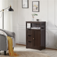 thumbnail image 1 of Yaheetech Freestanding Bathroom Floor Cabinet with Drawers, Espresso, 1 of 10