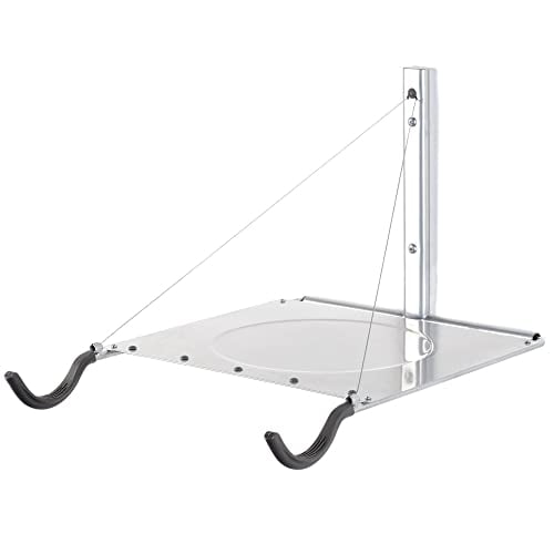 Delta Cycle et Support Mural pour Vélo Simple pour la Maison, Porte-Vélo Mural Pliable avec Tablette de Rangement Pouvant Supporter jusqu'à 50 Lb, Support Mural Horizontal pour Vélo de Garage