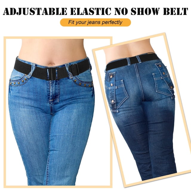 letairis 2piece Adjustable Stretch Flat Buckle Belts Wear With Comfort Easy To Match 1Set