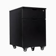 thumbnail image 1 of Desky Wooden Minimal Filing Cabinet - Black / Black Laminate, 1 of 10