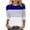 Dark Blue, variant on Sijiajgjfu Plus Size Tops for Women Casual Stripes 3/4 Lenght Sleeve Crew Neck Fall Baseball Tunic Pullover
