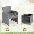 thumbnail image 3 of Gymax 3 Pieces Patio Furniture Set PE Rattan Chairs Set w/ Storage Coffee Table Gray, 3 of 10