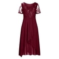 thumbnail image 4 of FYEGRE Robes Formelles pour Femmes Invitées de Mariage avec Fente Cocktail Élégante Dentelle Longue Robe de Bal Bordeaux L, 4 of 6