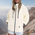 thumbnail image 2 of Duoif Veste de Pluie Femme Coupe-Vent Légère avec Capuchon Imperméable Compact avec Poches Vestes pour Femmes Beige m, 2 of 8