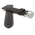thumbnail image 2 of 20mm Leather Watch Band Strap, Mat Finish, White Stitching, Stainless Steel Buckle, 2 of 7