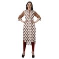 thumbnail image 2 of Moomaya Kurta Tunique à Ourlet Droit Imprimée pour Femmes, Kurti à Col Mandarin, Tenue d'Été, 2 of 6