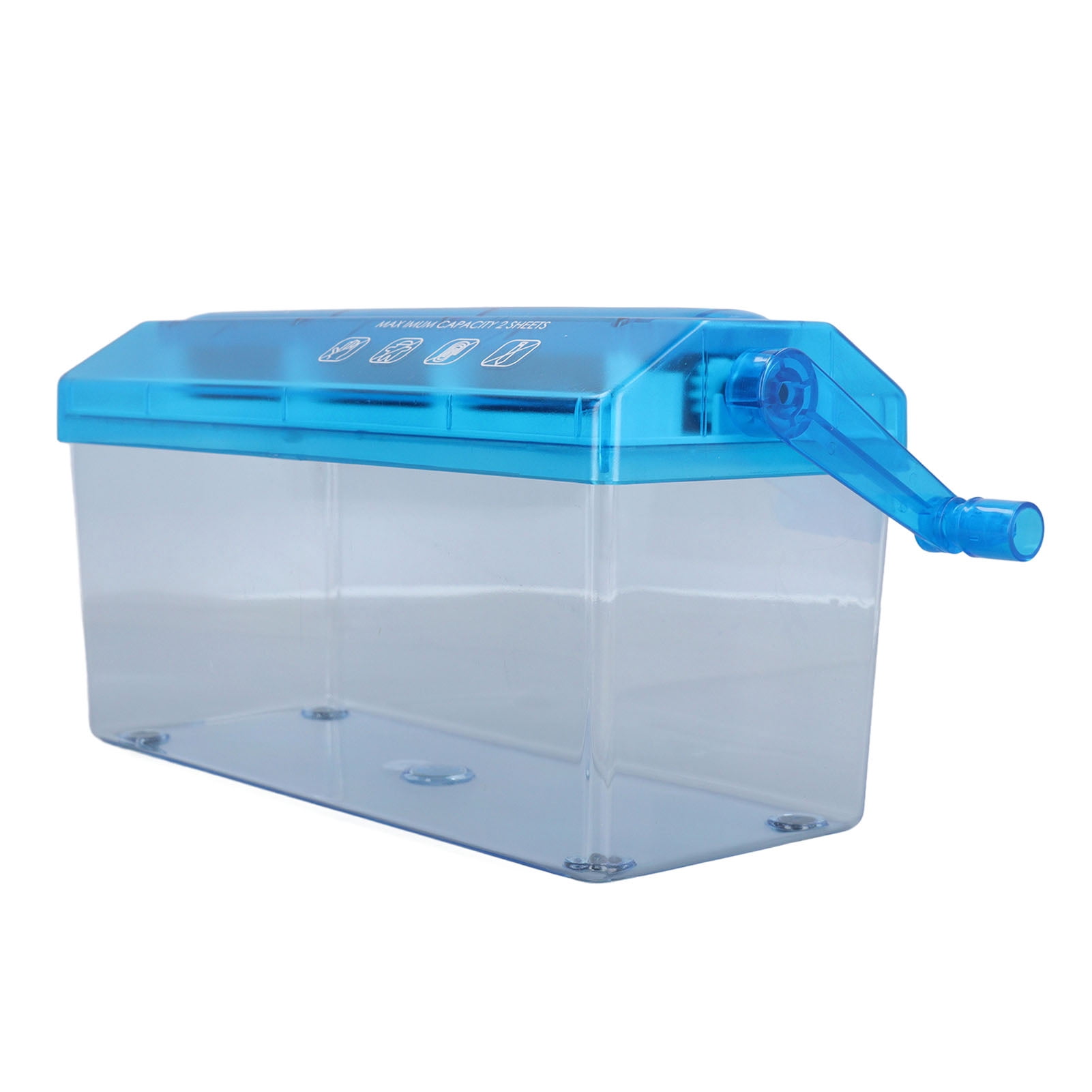 A4 Paper Hand Shredder, Wide Application 1.5L Transparent Plastic Window Box 22.9cm Entry Width Low Noise Paper Hand Shredder 3mm Cut Width  for Homes