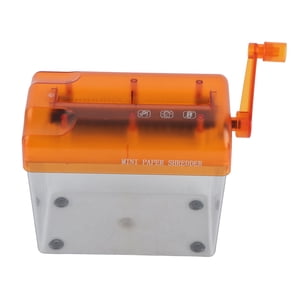 Papier manuel Shredder Portable Hand Crane Shredter Cross et carte de crédit Shredster papier manuel Sh Redderpour bureau Maison[Orange]