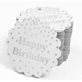 thumbnail image 4 of Inkdotpot 100 Pack Happy Birthday Favor Paper Tags Craft Real Silver Foil Hang Tags, 4 of 6