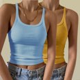 thumbnail image 2 of Timegard Camisoles 2 Pcs pour Femmes Col Rond Côtelé Sans Manches Ajusté Court Haut Décontracté Sortie Camis, 2 of 6