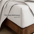 thumbnail image 3 of Bare Home 100% Cotton Flannel Fitted Sheet - Deep Pocket - Full/Double, White, 3 of 5