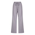 thumbnail image 4 of Generic Women's Plus Size High Waist Wide Leg Palazzo Lounge Pants with Pockets, Coffee, 4 of 6