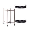 thumbnail image 2 of SEI Furniture Alfred 2 Tier Round Butler Table Cart with Wheels, Black, 2 of 5