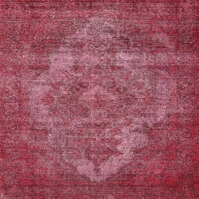 Ahgly Company Machine Washable Indoor Square Industrial Modern Crimson Red Area Rugs, 4' Square