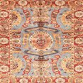 thumbnail image 1 of Ahgly Company Tapis d'Intérieur Carrés Abstraits Rouges Abstraits pour Aire, 3 Pieds Carré, 1 of 6