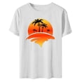 thumbnail image 4 of SMihono Hauts pour Femmes Été Chic Décontracté Mode Femme Imprimé Col Rond Manches Courtes T-Shirt Impression Blouse Ample Hauts T-Shirt Oversize pour Femmes, 4 of 4