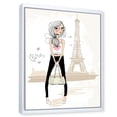 thumbnail image 2 of Designart Cute Girl By The Tour Eiffel In Paris FLOAT FRAME WALL ART, 2 of 4
