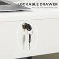 thumbnail image 4 of Vinsetto Computer Desk with Lockable Drawer and Open Compartment, White, 4 of 10
