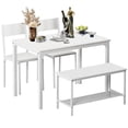 thumbnail image 4 of SOGES Dining Table Set of 4, Kitchen Table with 2 Chairs 1 bench, Use for Living Room Dining Room Kitchen, Rustic White, 4 of 8