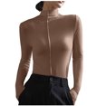 thumbnail image 1 of AherBiu Chandails à Manches Longues pour Femmes Couche de Base sous-Maillots Col Roulé Coupe Ajustée T-Shirts Blouse, 1 of 7