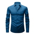 thumbnail image 2 of Dress Shirts for Men with Pocket Long Sleeve Big & Tall Tshirts Shirt Button-Down Collared Wrinkle-Free Solid Color Business Work Tops, 2 of 5