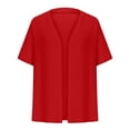 thumbnail image 4 of Cardigan for Womens Open-Front Relaxed Fit Jackets Lounge Breathable Short Sleeve Shirts Baggy Boho Sweatshirt, 4 of 7