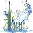 thumbnail image 2 of Rechargeable Electric Toothbrush with 6 Brush Heads & 6 Modes - IPX7 Waterproof Sonic Toothbrush for Adults Smart Timer USB Travel Case, 2 of 9