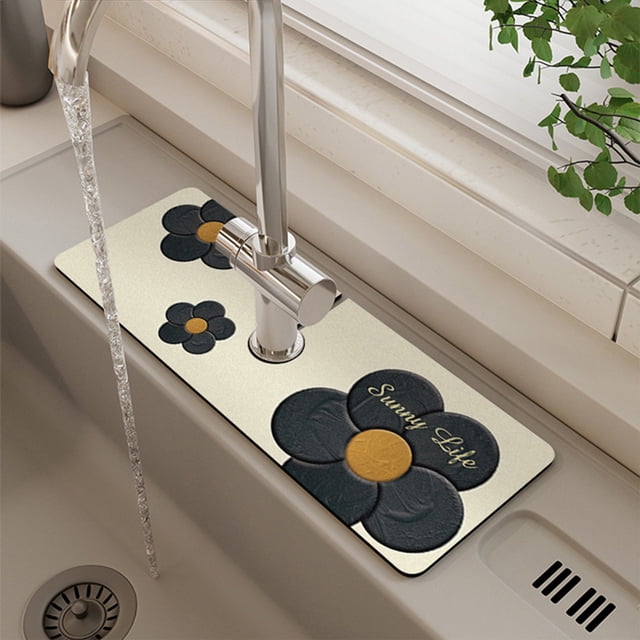 TIMIFIS A Bottle Sink Faucet Guard & Absorption Pad for Kitchen, Bathroom or Laundry, Anti-Mould, Quick-Drying, Drip Mat for Sponges, Eliminates Water Marks Kitchen Gadgets