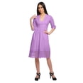 thumbnail image 4 of Moomaya Robe Midi Décontractée Unie pour Femmes à Manches Courtes Tenue d'Été Vêtements, 4 of 6