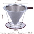 thumbnail image 4 of Pour Over Coffee Dripper,Stainless Steel Coffee Filter,Easy to Clean Paperless pour over coffee maker,Reusable Pour Over Coffee Filter,Cone Coffee Dripper with Removable Cup, 4 of 7